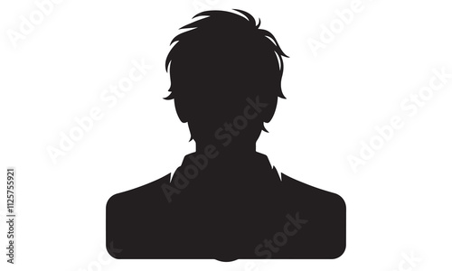 Black silhouette illustration of an anonymous business woman standing with a bag