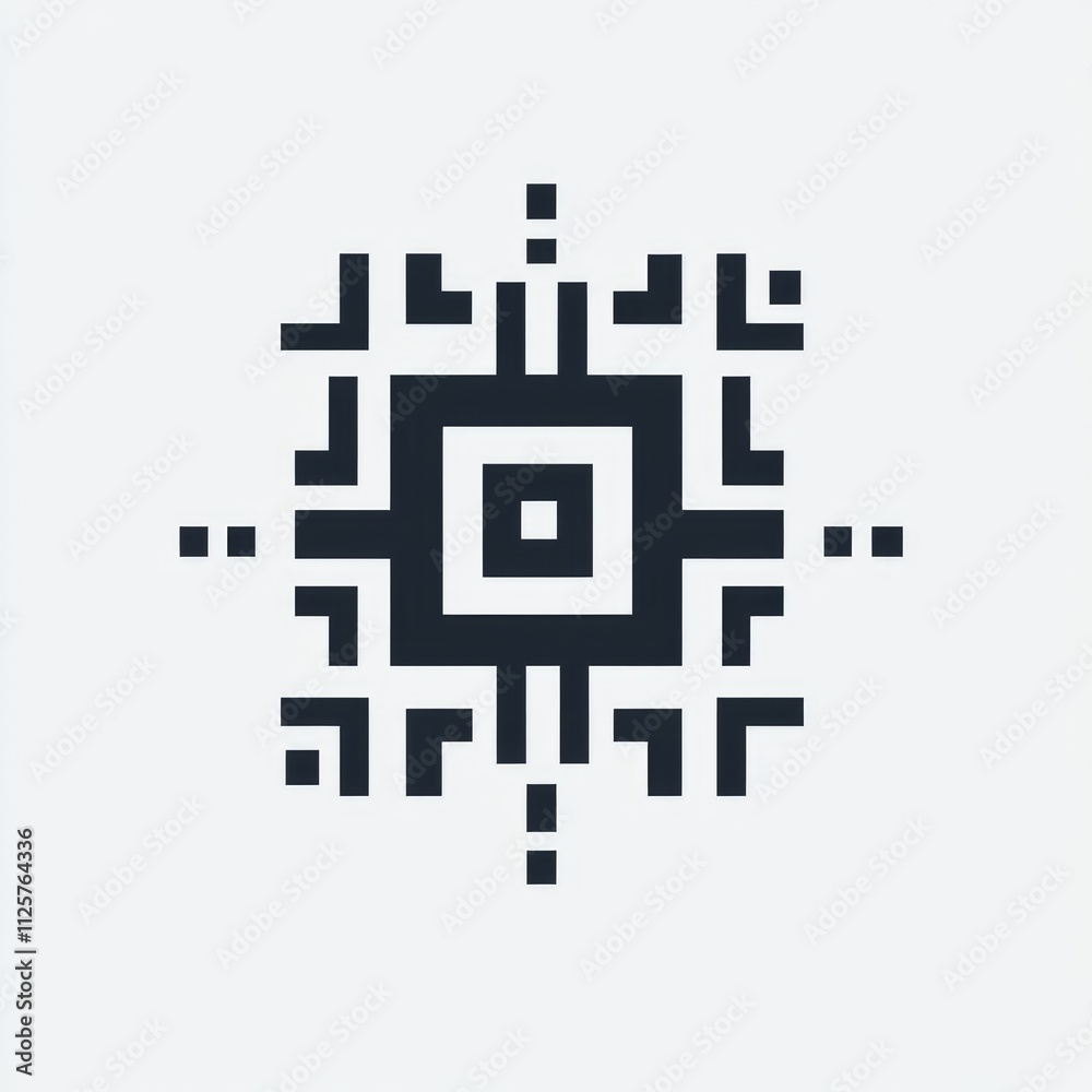 A geometric black and white design resembling a mandala or decorative pattern. A geometric black and white design resembling a mandala or decorative pattern.