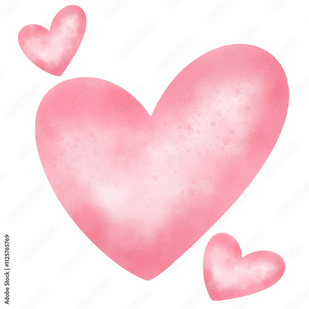 Fototapeta premium Triple Pink of Heart Shapes Illustration