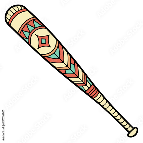 Vibrant and detailed baseball bat showcasing colorful patterns for sports enthusiasts and collectors