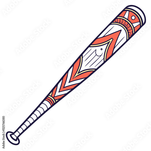 Colorful and intricate baseball bat with detailed design for sports enthusiasts and collectors
