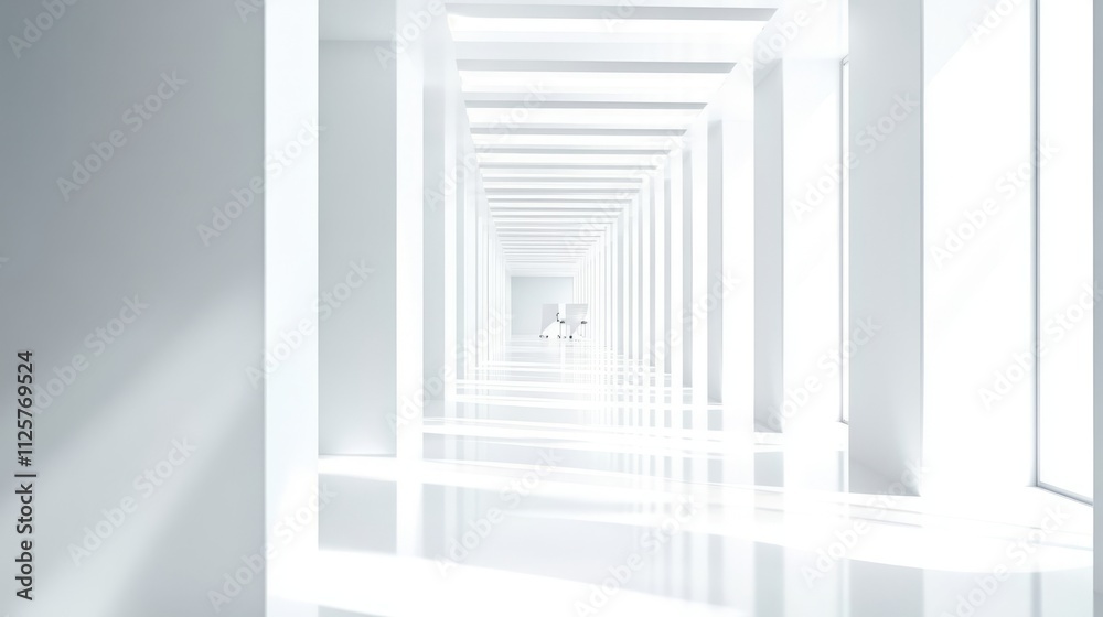 Clean office space with white walls and floors. Clean office space with white walls and floors.