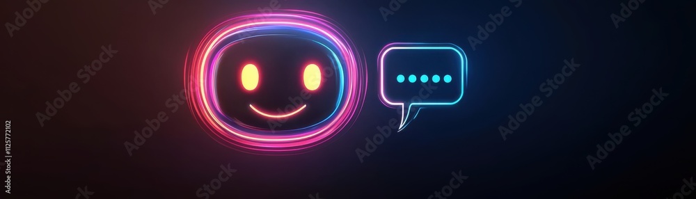 A vibrant digital representation of a smiling face symbolizing joy and communication in a modern tech environment.