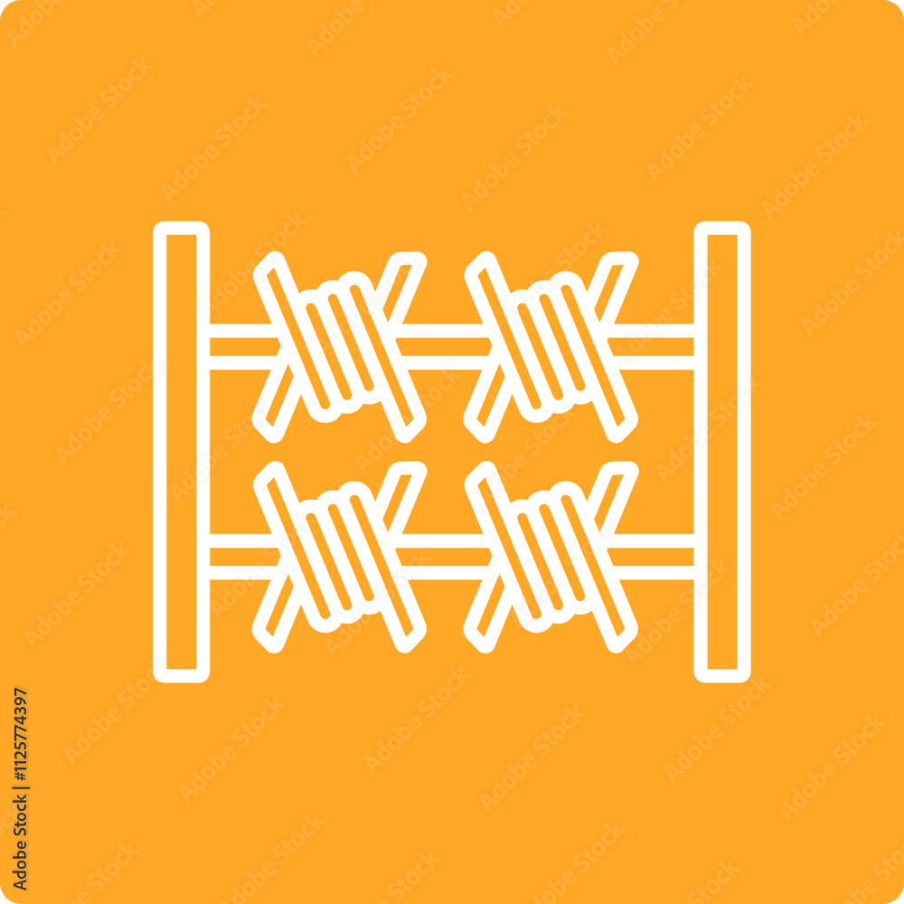 Obraz premium Barbed wire Icon