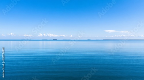 Wallpaper Mural Aerial view of the Baltic Sea, with calm blue waters and small islands scattered across the horizon, captured from a drone. The sky is clear with a few clouds, emphasizing the vastness of the sea Torontodigital.ca
