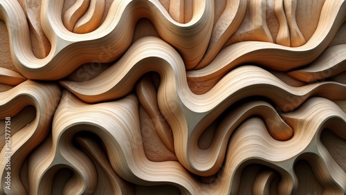 Abstract Hand Carved Wooden Sculpture, Swirling Grain & Deep Shadows