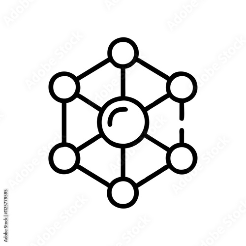 Big Data Cloud Computing Icon Outline Lineart Style