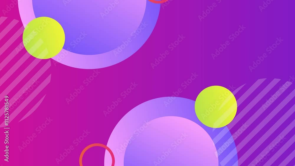 modern abstract geometric composition with colorful shapes and gradient effects seamless 4k video background motion pop art design