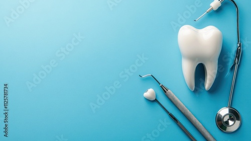 Dental Care Concept with Stethoscope and Tools