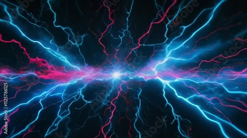 Wallpaper Mural Powerful lightning strike in a dark night sky with electric bolts and stormy energy Torontodigital.ca