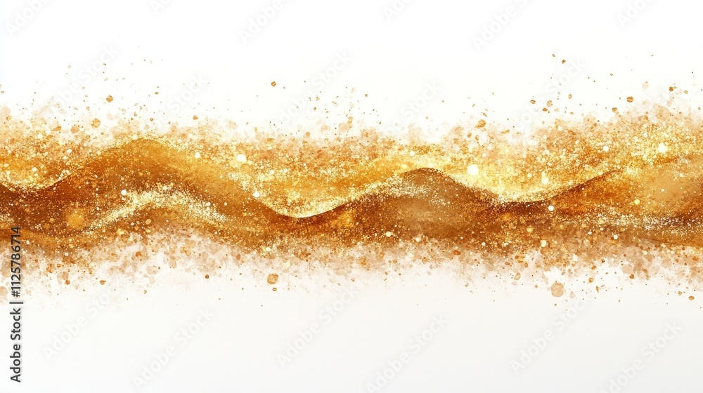 Long golden sand border on a clean white background, with no shadows, vector illustration, showcasing the beauty and simplicity of natural textures, creating an abstract, minimalist design element. Long golden sand border on a clean white background, with no shadows, vector illustration, showcasing the beauty and simplicity of natural textures, creating an abstract, minimalist design element.
