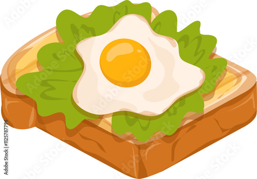 Korean toast Illustration. Sliced bread. Bakery clipart.