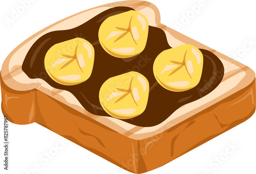 Korean toast Illustration. Sliced bread. Bakery clipart.