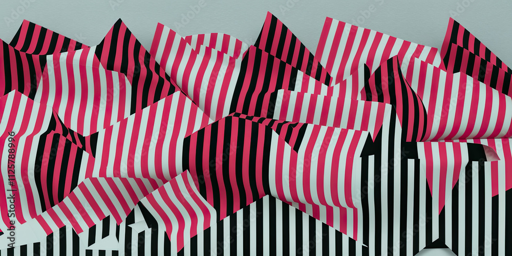Abstract Pink Black White Striped 3D Texture Background Abstract Pink Black White Striped 3D Texture Background