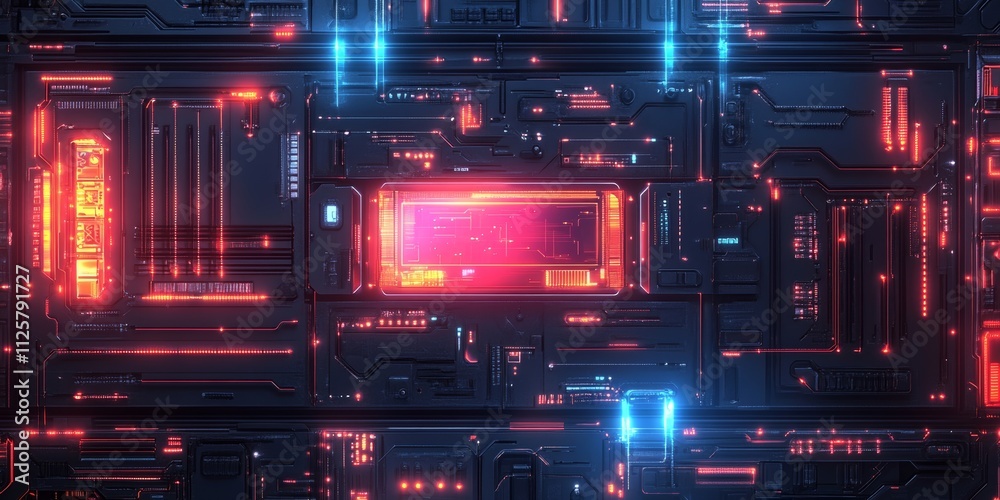 blend with neon light effect, futuristic header, Generative AI blend with neon light effect, futuristic header, Generative AI
