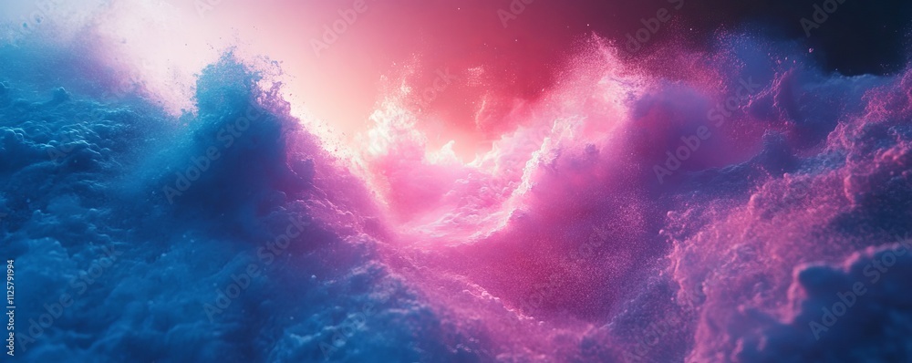 Blue pink radiant hue shift, grainy texture, conceptual surge poster, Generative AI Blue pink radiant hue shift, grainy texture, conceptual surge poster, Generative AI