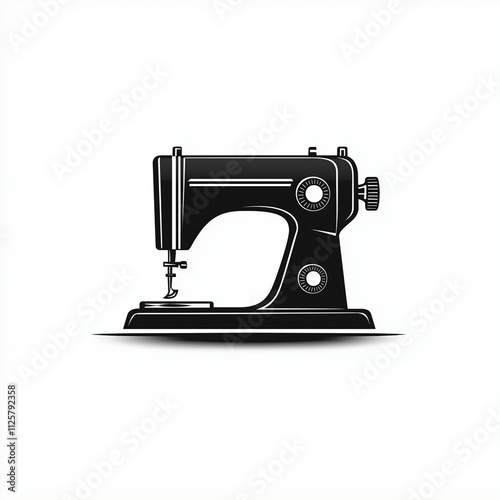 Sewing machine icon symbol illustration, stitching handcraft design element