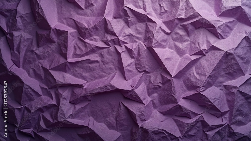 Crumpled Purple Parchment Paper Texture, Aged, Wrinkled Background
