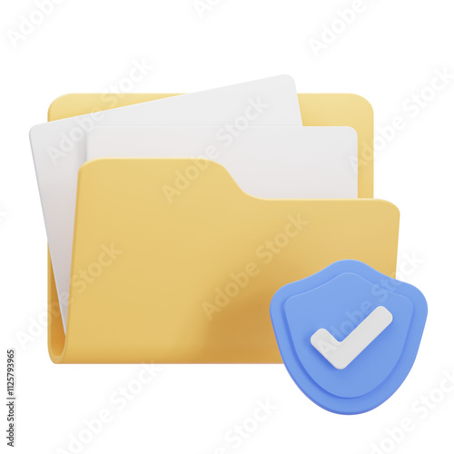 File protection 3D illustration