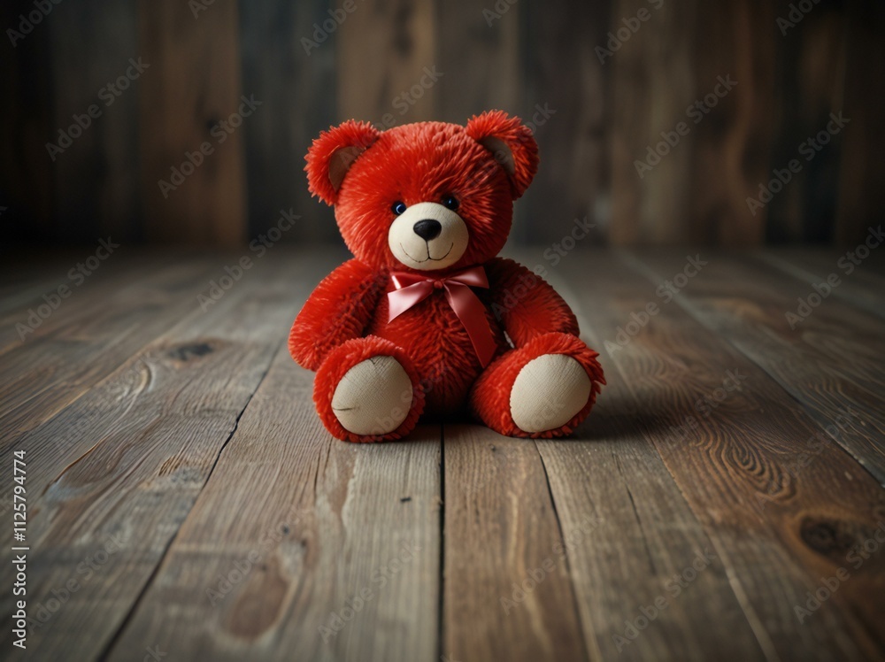 Obraz premium teddy bear on wooden background