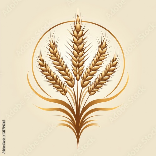 Stylized illustration of wheat stalks, symbolizing agriculture and harvest.