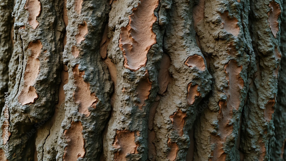 Naklejka premium Detailed Tree Bark Texture, Rough, Aged, Resilient Surface