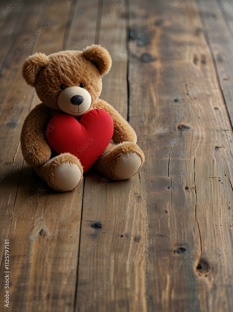 Obraz premium teddy bear with heart shaped box