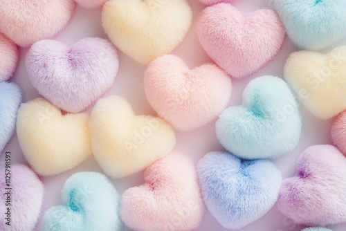 A bunch of colorful hearts are arranged in a pattern