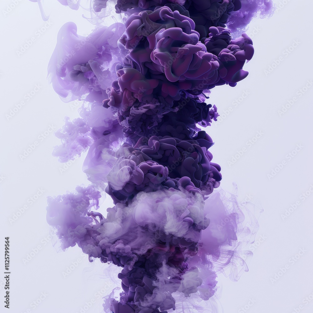 Fototapeta premium A vivid smoke plume, plum and eggplant