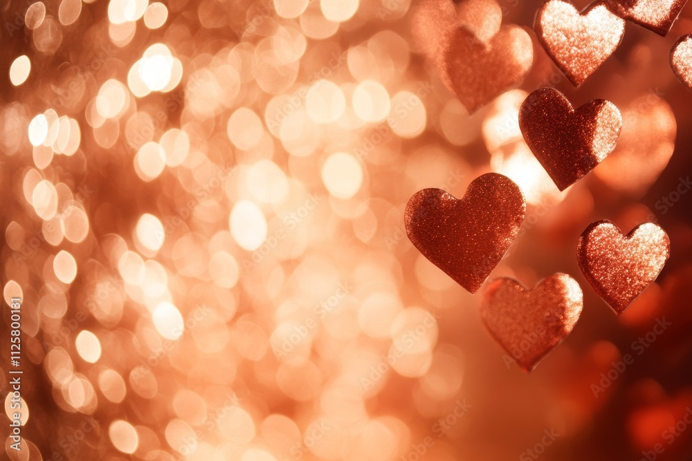 Glittering Hearts Against a Warm Bokeh Background for Romantic and Festive Themes, Perfect for Celebrations and Love-oriented Projects Glittering Hearts Against a Warm Bokeh Background for Romantic and Festive Themes, Perfect for Celebrations and Love-oriented Projects