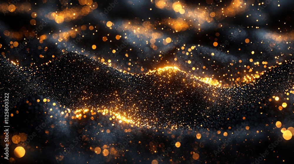 Naklejka premium Abstract New Years Eve background, gold and black, luxurious feel, sparkling effect, geometric patterns.