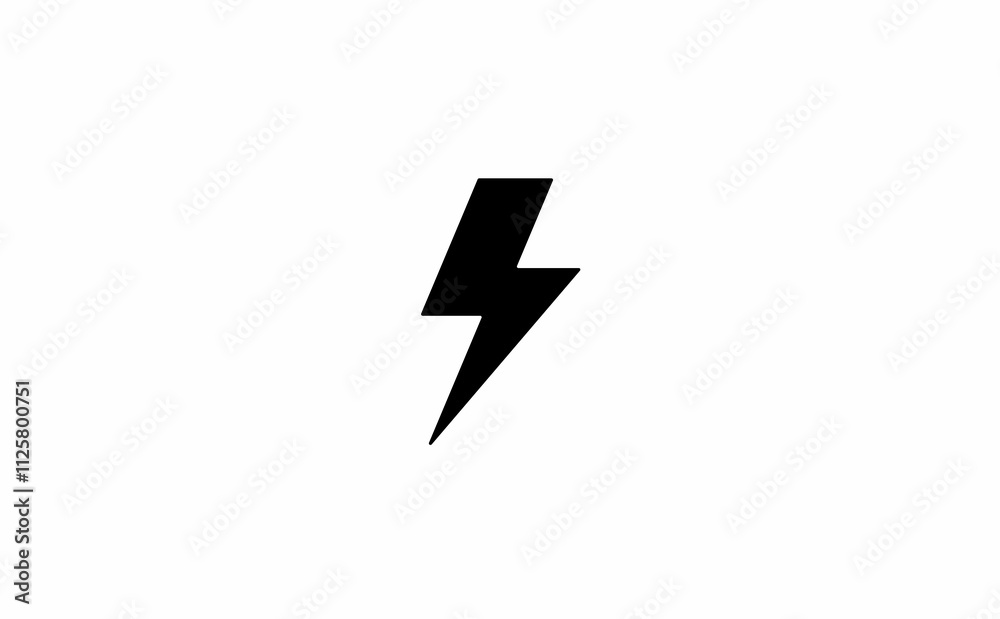 Obraz premium electricity icon symbol , flat vector illustration silhouette isolated on white background
