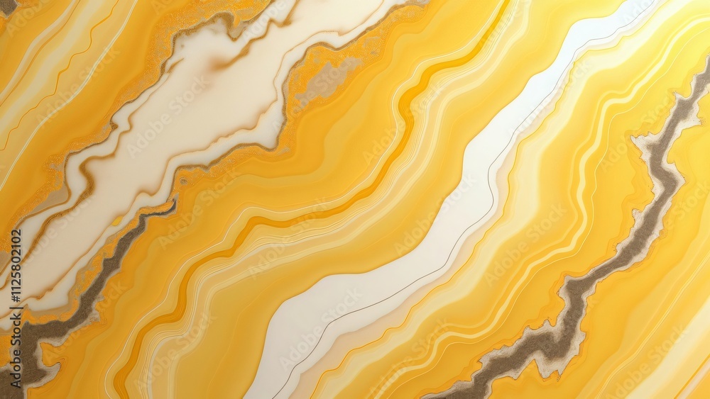 Golden Marble Texture, Polished Stone with Yellow Sheen Golden Marble Texture, Polished Stone with Yellow Sheen