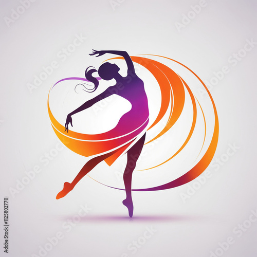 illustration Dance logo for girl,Illustration Dance Logo for Girl - A Creative and Elegant Logo Design Featuring a Girl in a Dance Pose, Perfect for Dance, Performance, and Artistic-Themed Visuals