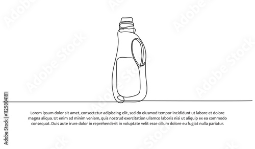 Continuous one line design of laundry detergent. Minimalist style vector illustration on white background.