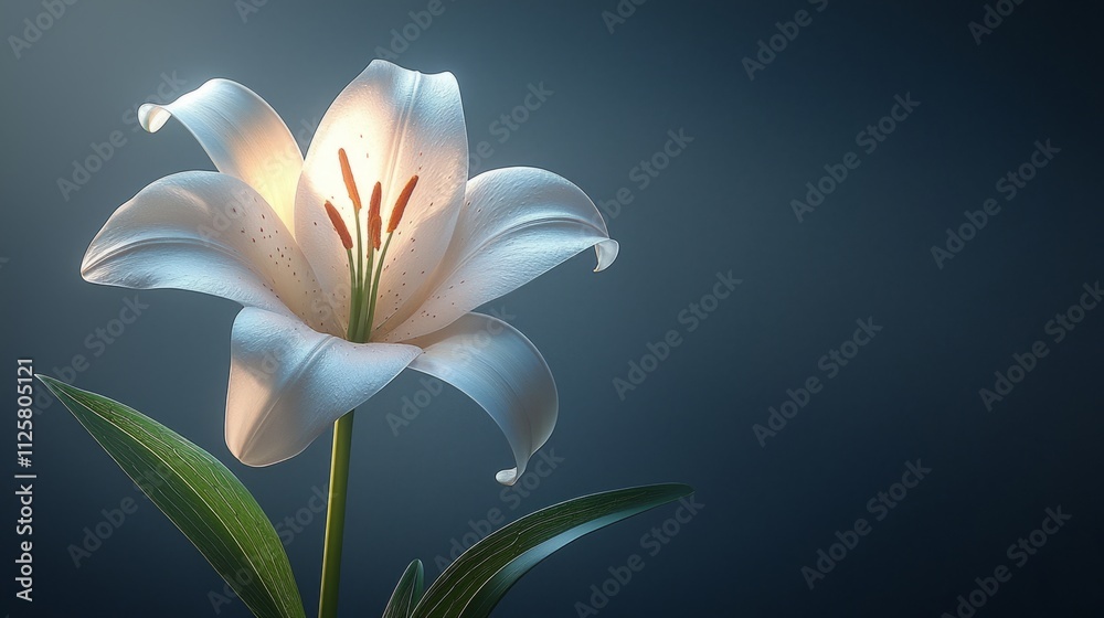 A simple, elegant image of a single Easter lily, conveying purity, hope, and resurrection. (Avoid overtly religious imagery unless specifically intended) A simple, elegant image of a single Easter lily, conveying purity, hope, and resurrection. (Avoid overtly religious imagery unless specifically intended)