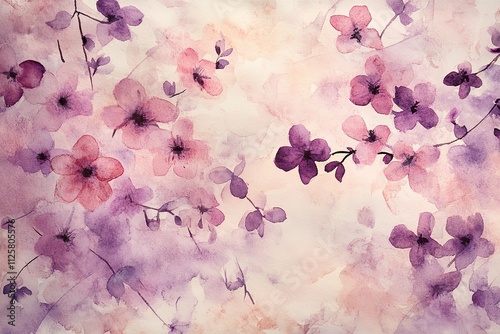 A painting of flowers with a pink background