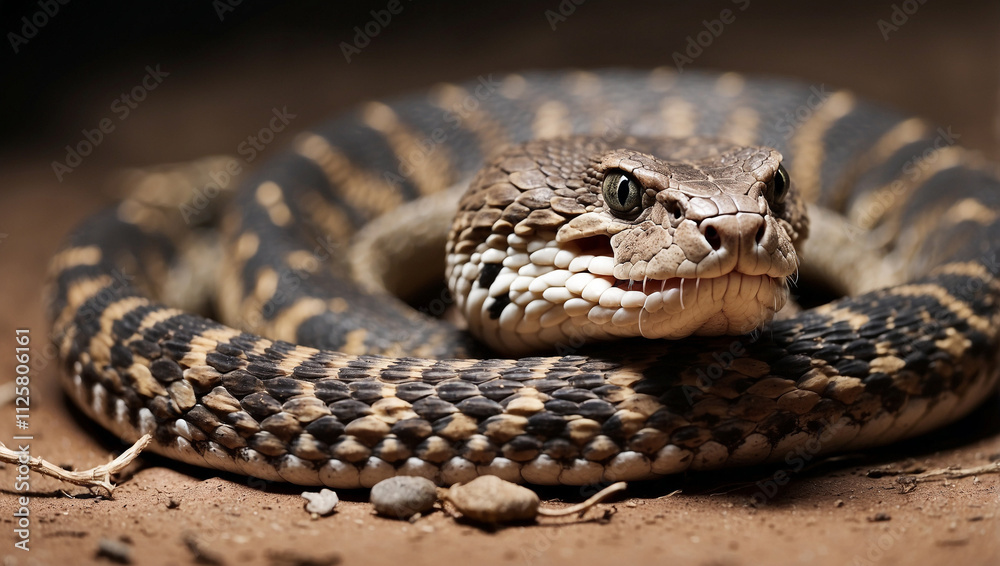 Rattlesnake with Its Rattle Raised Rattlesnake with Its Rattle Raised