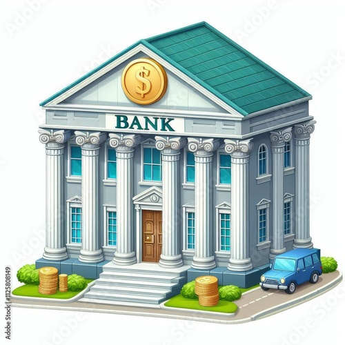 Fototapeta Naklejka Na Ścianę i Meble -  illustration of a bank with money