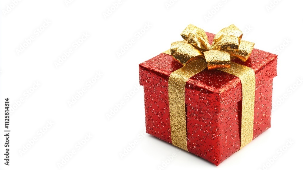 Sparkling Red Gift Box with Golden Ribbon for Special Occasions Sparkling Red Gift Box with Golden Ribbon for Special Occasions