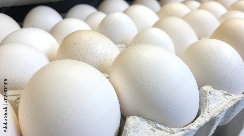 Fresh White Eggs in Carton Poultry Farm Produce Food Ingredients Fresh White Eggs in Carton Poultry Farm Produce Food Ingredients