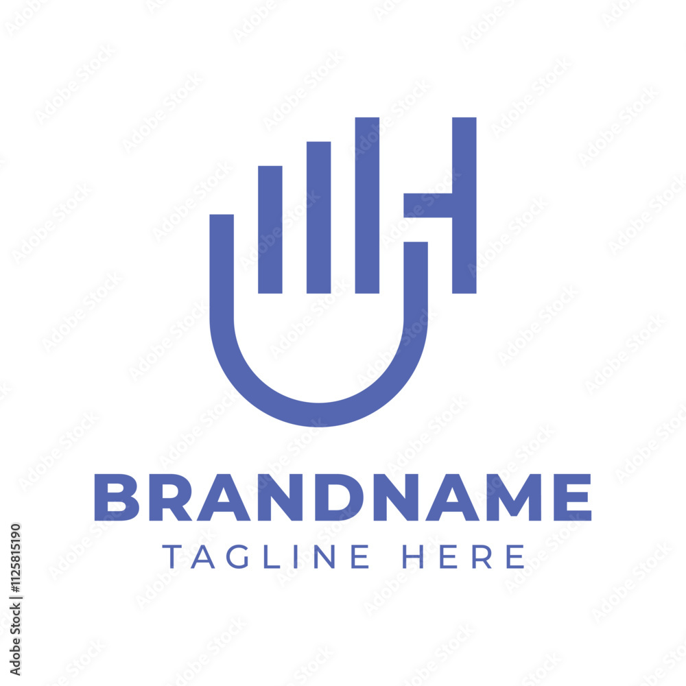 Fototapeta premium Letter H Financial Hand Pick Logo, symbolizing precision, financial expertise, and strategic decision making