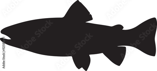 Trout fish silhouette logo, icon design vector illustration