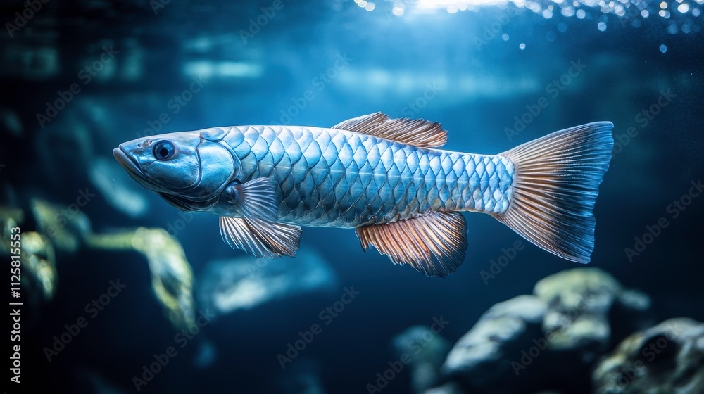 Fototapeta premium Elegant Fish Swimming in Crystal Clear Water