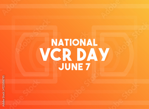 National VCR day. June 7. Gradient background.