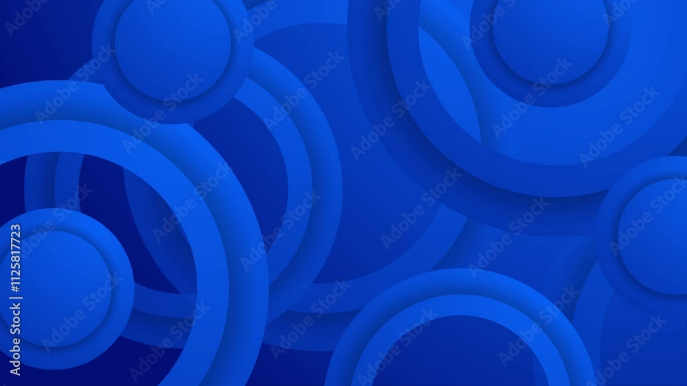 dynamic geometric shapes layered on a modern vibrant abstract design on blue background seamless 4k video background motion pop art design