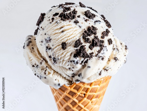 Delicious Cookies & Cream Ice Cream Cone, Creamy Dessert photo