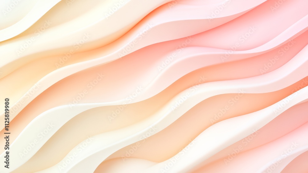 Obraz premium Soft Pastel Waves with Calming Gradient Background