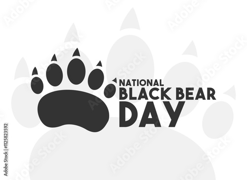 National Black Bear Day design vector. First Saturday in June. White background. Flat design vector.