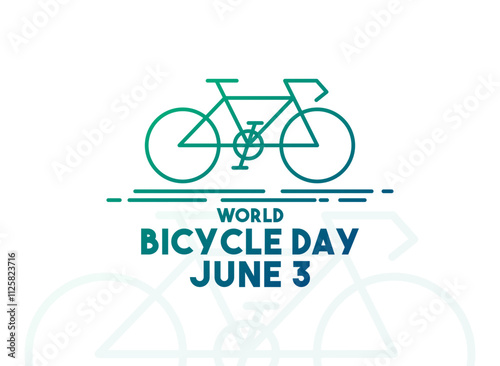 World Bicycle Day. June 3. Line icon. White background. Poster, banner, card, background.